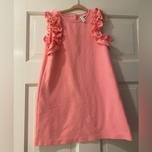 Janie and jack girls pink ruffle sleeve dress. Size 5